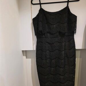 Nanette Lepore Black Strapless Lace Dress